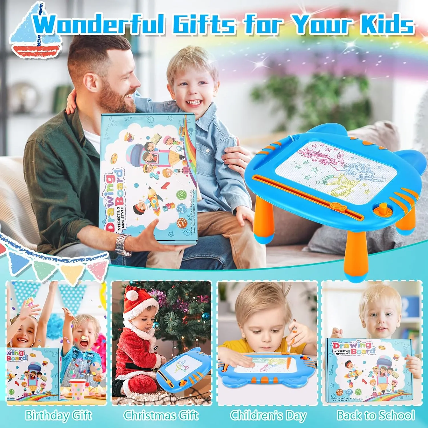 Magnetic Drawing Doodle Board for Toddler 1-3,Toddler Toys for 1 2 3 Year Old Boys Girls,Learning Educational Baby Kids Toys for Boys and Girls 18 Months,Christmas Birthday Gifts