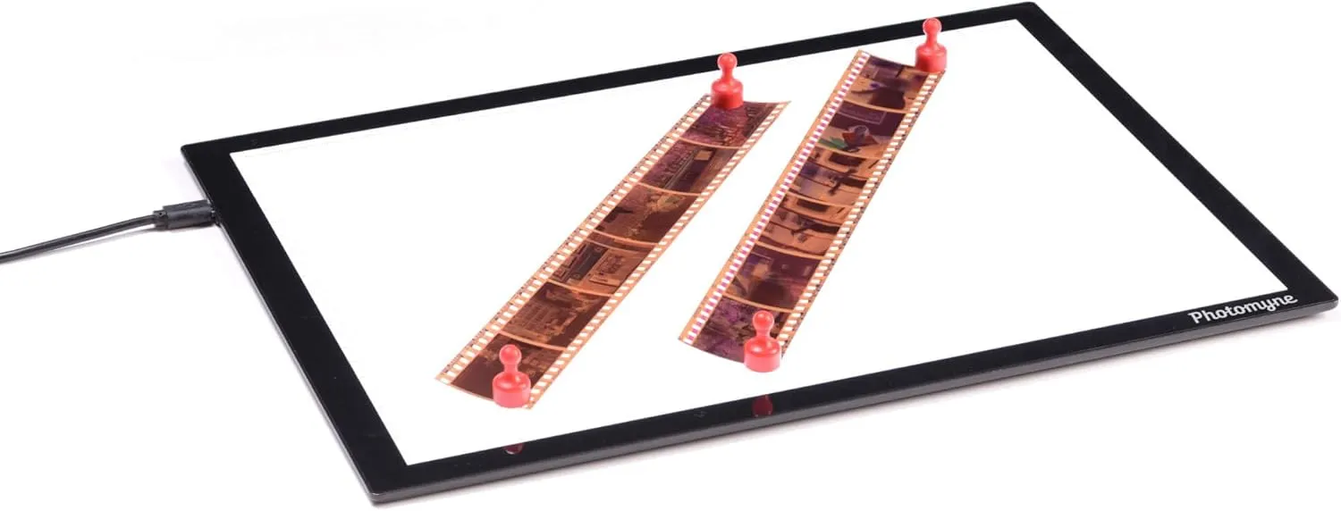Magnetic Slide Viewer Light Box | Light Pad Backlight | A4 Negative Viewer | Film Negatives & Old Slides Scanning | Hands-Free Ultra-Thin Light Table | Ultimate Brightness (with USB Adapter) - Black