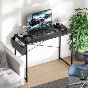 Magshion 40-Inch Computer Desk, Home Office Writing Study Desk with Storage Bag, Modern Simple Laptop Table, Black