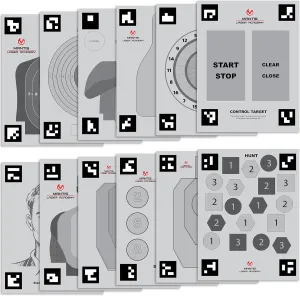 Mantis Laser Academy Smart Targets | 15 Dry Fire Laser Targets for Practice & Training | Automatic Detection & Scoring with App