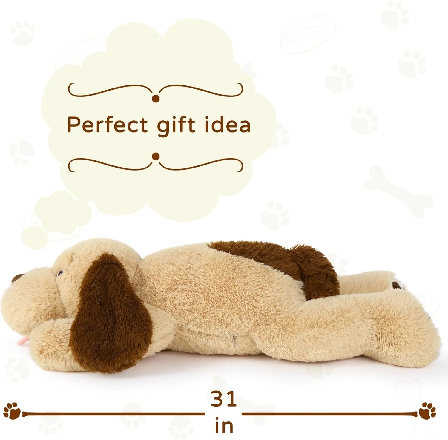 MaoGoLan Giant Dog Plush, Life Size 31" Large Stuffed Animal Dog, Fluffy and Cuddly Stuffed Puppy Stuffed Animal Throw Pillow Toy Birthday for Girls Kids