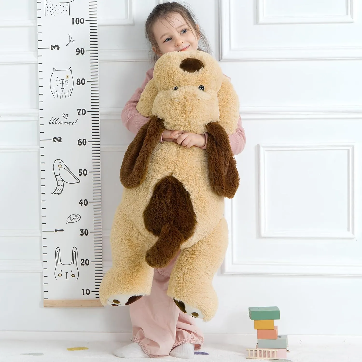 MaoGoLan Giant Dog Plush, Life Size 31" Large Stuffed Animal Dog, Fluffy and Cuddly Stuffed Puppy Stuffed Animal Throw Pillow Toy Birthday for Girls Kids