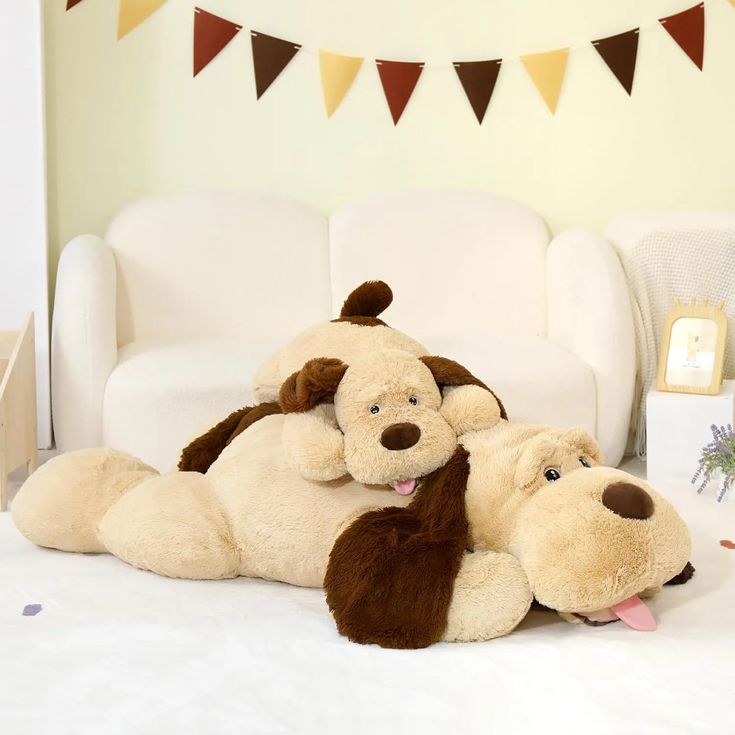 MaoGoLan Giant Dog Plush, Life Size 31" Large Stuffed Animal Dog, Fluffy and Cuddly Stuffed Puppy Stuffed Animal Throw Pillow Toy Birthday for Girls Kids