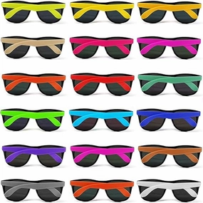 MAPIXO 16 Colors Neon Party Sunglasses 16 Pack with Dark Lenses, 80’s Style Perfect Colorful Novelty Sun glasses Set For Party Favors, Beach Pool, Outdoor Summer Activity, Goody Bag Fillers