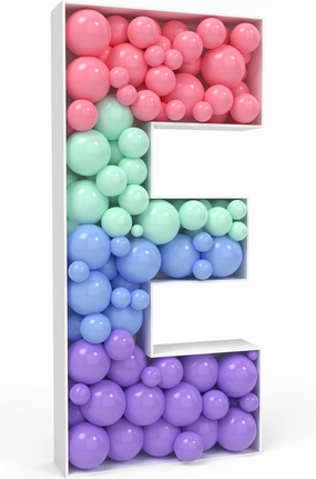 Marquee Letters 3ft Mosaic Balloon Frame Letter E Pre-Cut Foam Board Mosaic Letters for Balloons for Christmas Baby Shower Engagement Wedding Birthday Bachelorette Party Decorations Backdrop Decor