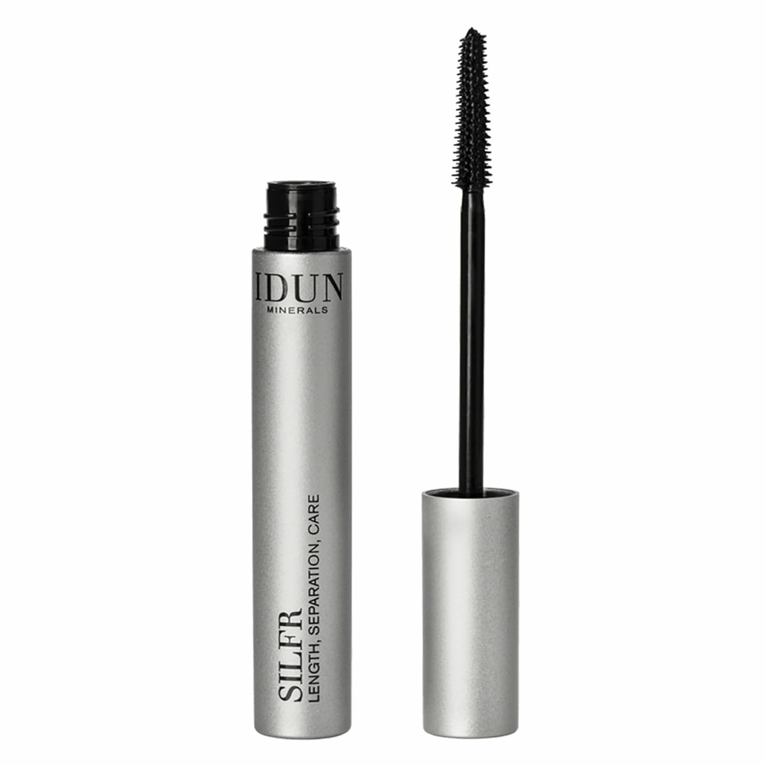 Mascara Silfr - Long Lasting, Thickening Brown Mineral Mascara - Flexible, Anti-Clumping Tapered Wand for Easy Lash Separating - Vegan, ophthalmologically Tested- Silfr Brown - 0.34 oz