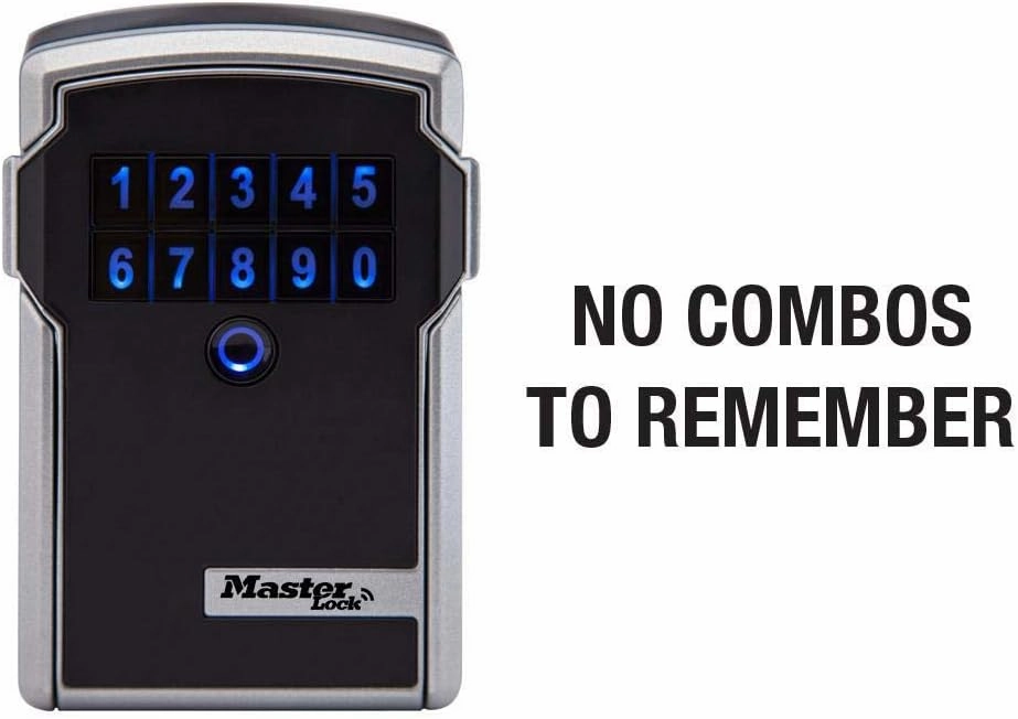 Master Lock Digital Lock Box for Keys with Code, Electronic Wall Mount Key Safe with Bluetooth Connection to iOS/Android App and Sharable Keypad Codes, 3-1/4 Inches Wide, ‎5441EC