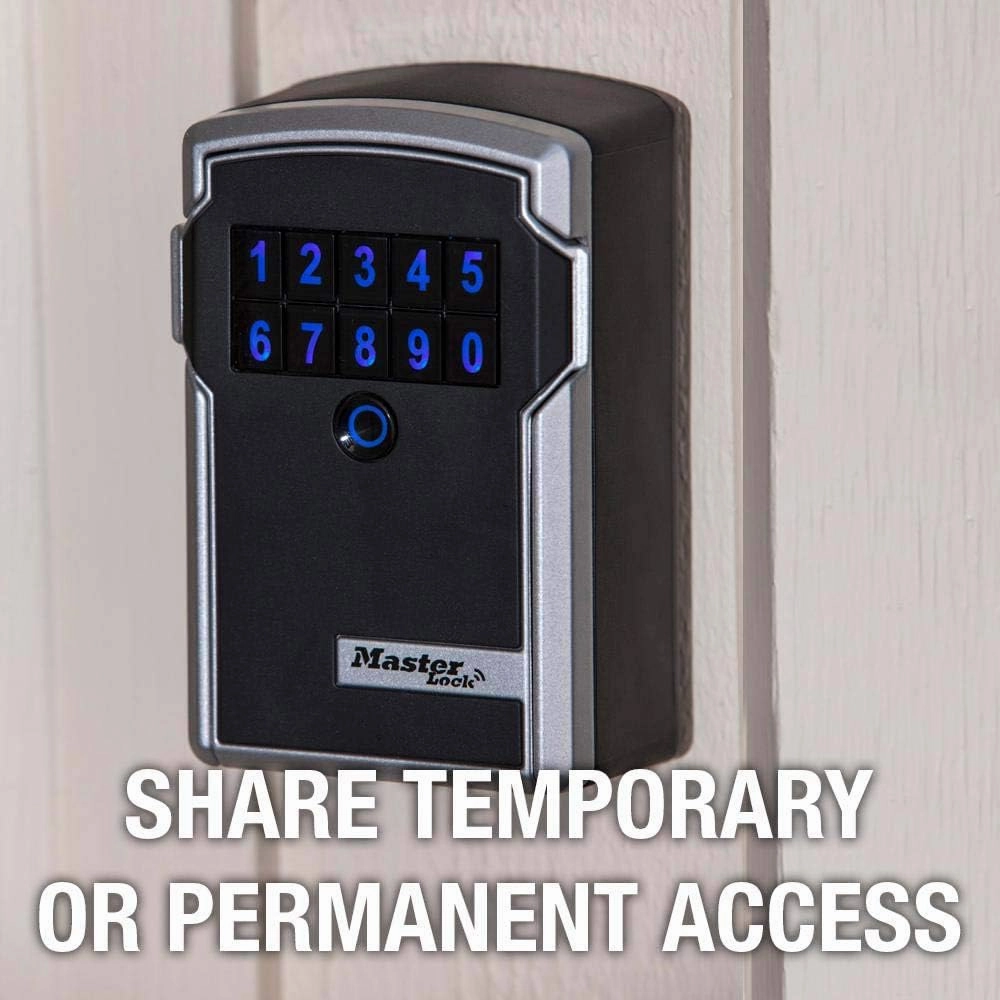 Master Lock Digital Lock Box for Keys with Code, Electronic Wall Mount Key Safe with Bluetooth Connection to iOS/Android App and Sharable Keypad Codes, 3-1/4 Inches Wide, ‎5441EC