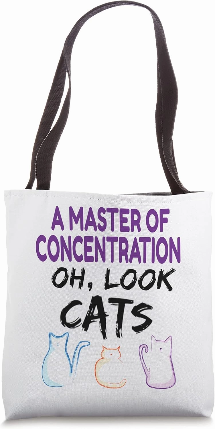 MASTER OF CONCENTRATION LOOK CATS Kittens Lovers Design Tote Bag