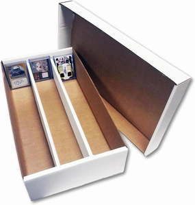 Max Protection (5) Super Shoe Box Card Storage - Durable 3 Row Toploader Card Storage Box - Made in USA with Premium Cardboard - Trading Card Organizer - Holds Toploaders for Safe Collection