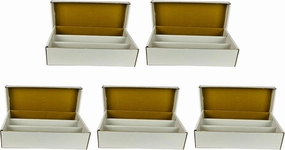 Max Protection Super Shoe 3-Row Card Storage Box - 3000 Cards and 600 3x4 Toploaders - Made in USA (5 Pack)