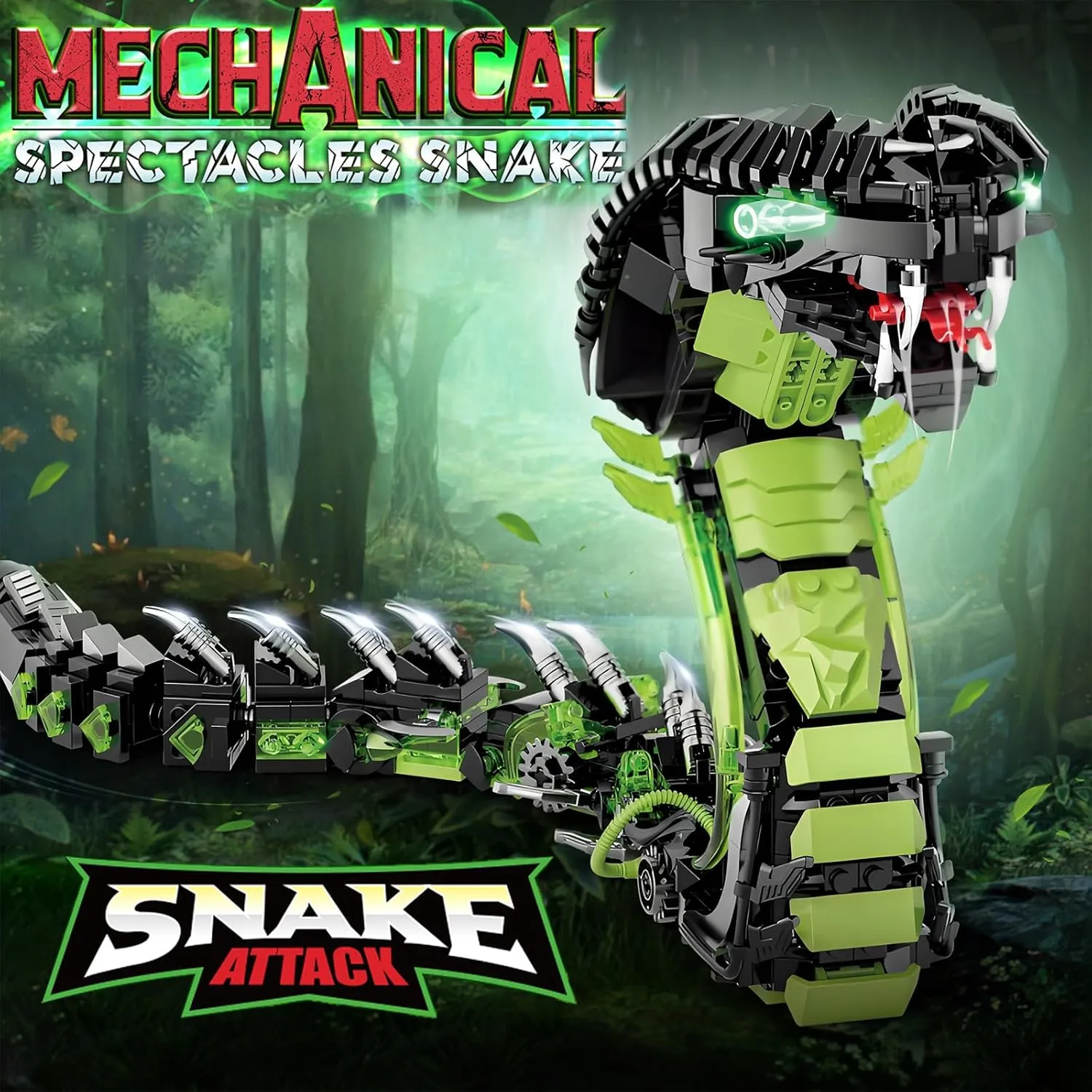 Mechanical Snake Building Blocks Set Creative Model Toys Set for Adults and Kids