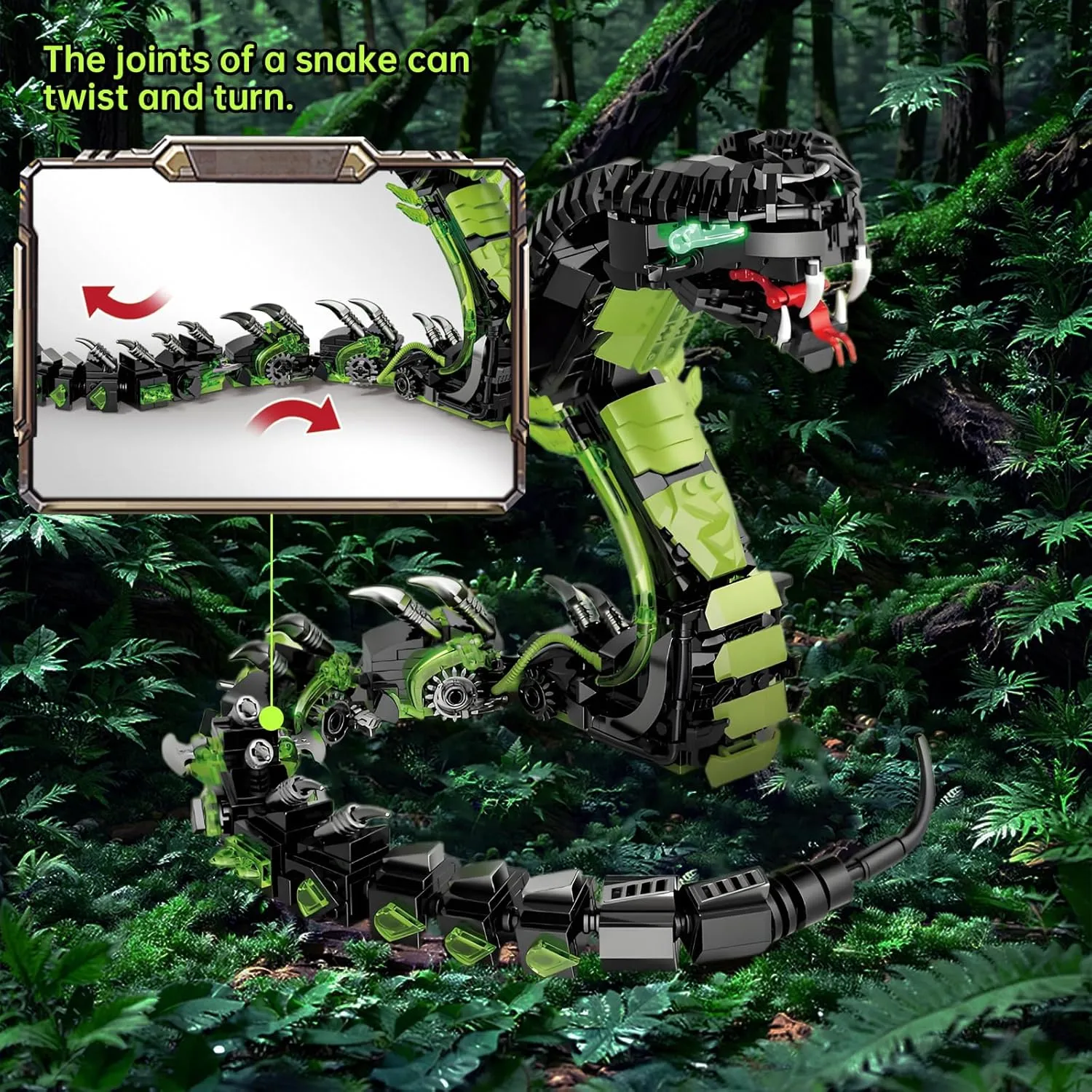 Mechanical Snake Building Blocks Set Creative Model Toys Set for Adults and Kids