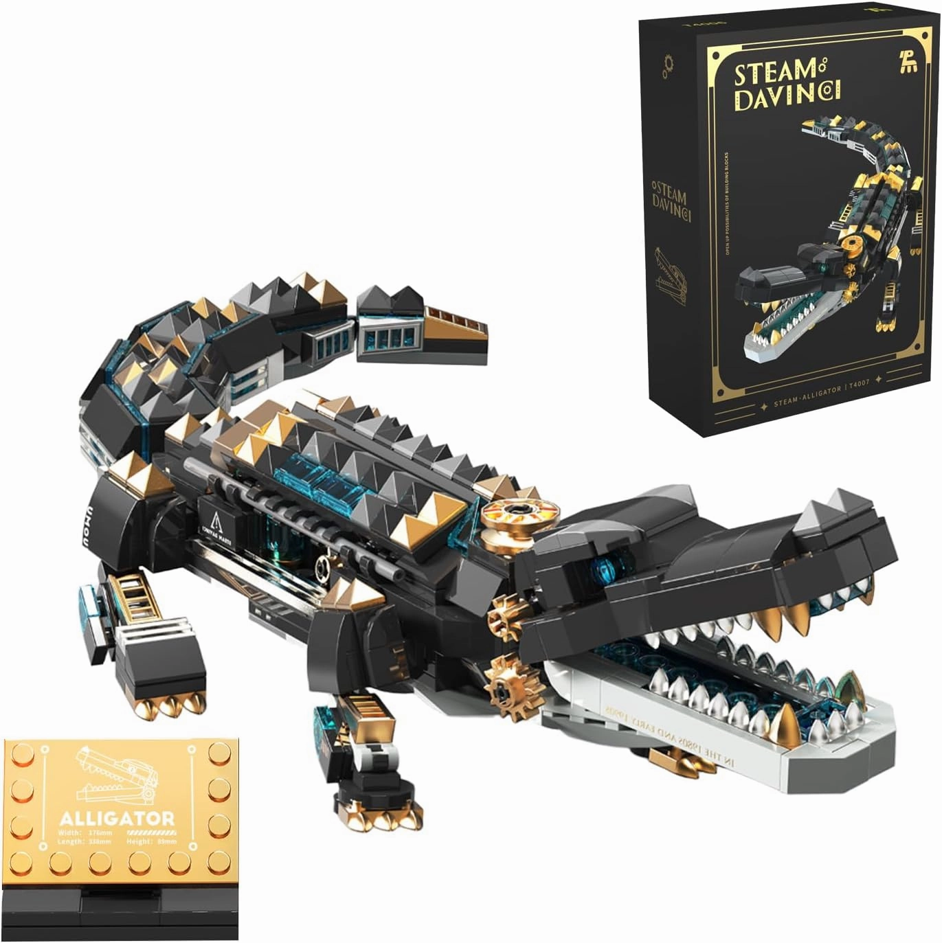 Mechanical Crocodile Building Block Sets, Sea Creatures Idea Model Building Kit, STEM Dinosaur Animal Building Set Toy,Christmas Birthday Gifts for Boys Teens Adults 541 Piece