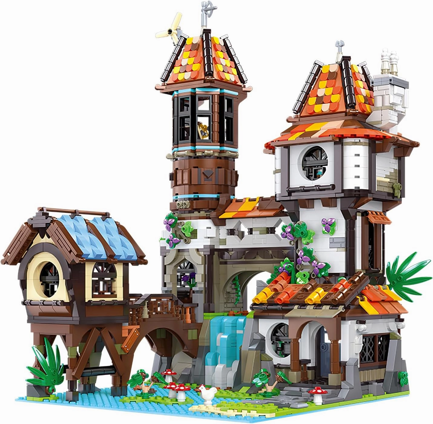Medieval Castle Building Blocks Kit, European Architecture House Model Idea Gifts Display Home Decorations Collection for Adults 2488 PCS