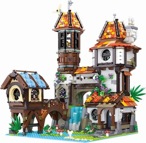 Medieval Castle Building Blocks Kit, European Architecture House Model Idea Gifts Display Home Decorations Collection for Adults 2488 PCS