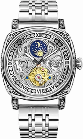 Men Luxury Man Automatic Watch Lunar Phase Fashion Mechanical Watches Large Dial Wristwatch