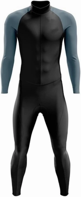 Men's Cycling Suit Long Sleeve Long Pants Triathlon Suit Mountain Bike Jumpsuit Cycling Jersey with Pockets Speedsuit (Color : 02, Size : X-Large)