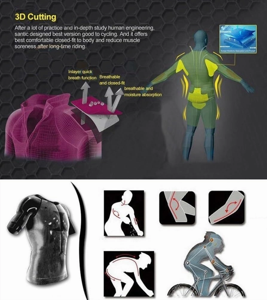 Men's Cycling Suit Long Sleeve Long Pants Triathlon Suit Mountain Bike Jumpsuit Cycling Jersey with Pockets Speedsuit (Color : 02, Size : X-Large)