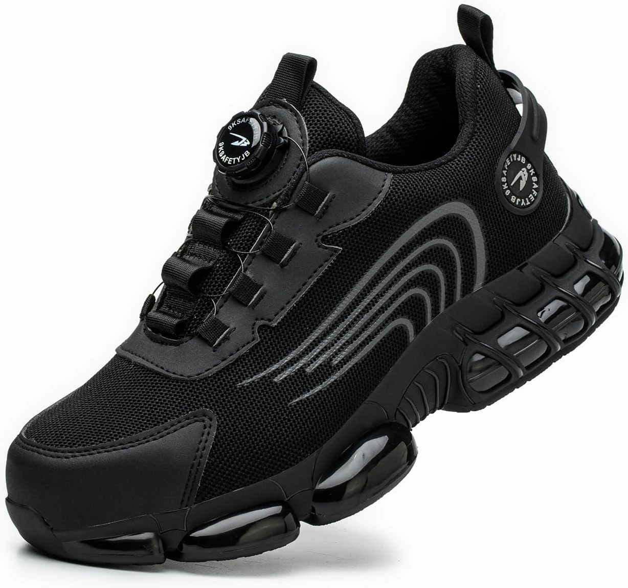 Men's Steel Toe Work Shoes Breathable Lightweight Anti-Smash Anti-Puncture Site Protective Shoes Easy On/Off Swivel Buckle Women's Safety Shoes