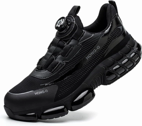 Men's Work Safety Shoes with Rotating Buckle Steel Toe Protection, Puncture Resistant, Breathable, Lightweight Protective Shoes for Women's Work Safety Shoes