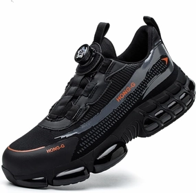 Men's Work Safety Shoes with Rotating Buckle Steel Toe Protection, Puncture Resistant, Breathable, Lightweight Protective Shoes for Women's Work Safety Shoes