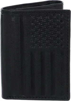 Mens Americana RFID Leather Trifold Wallet One Size Black, SM11246
