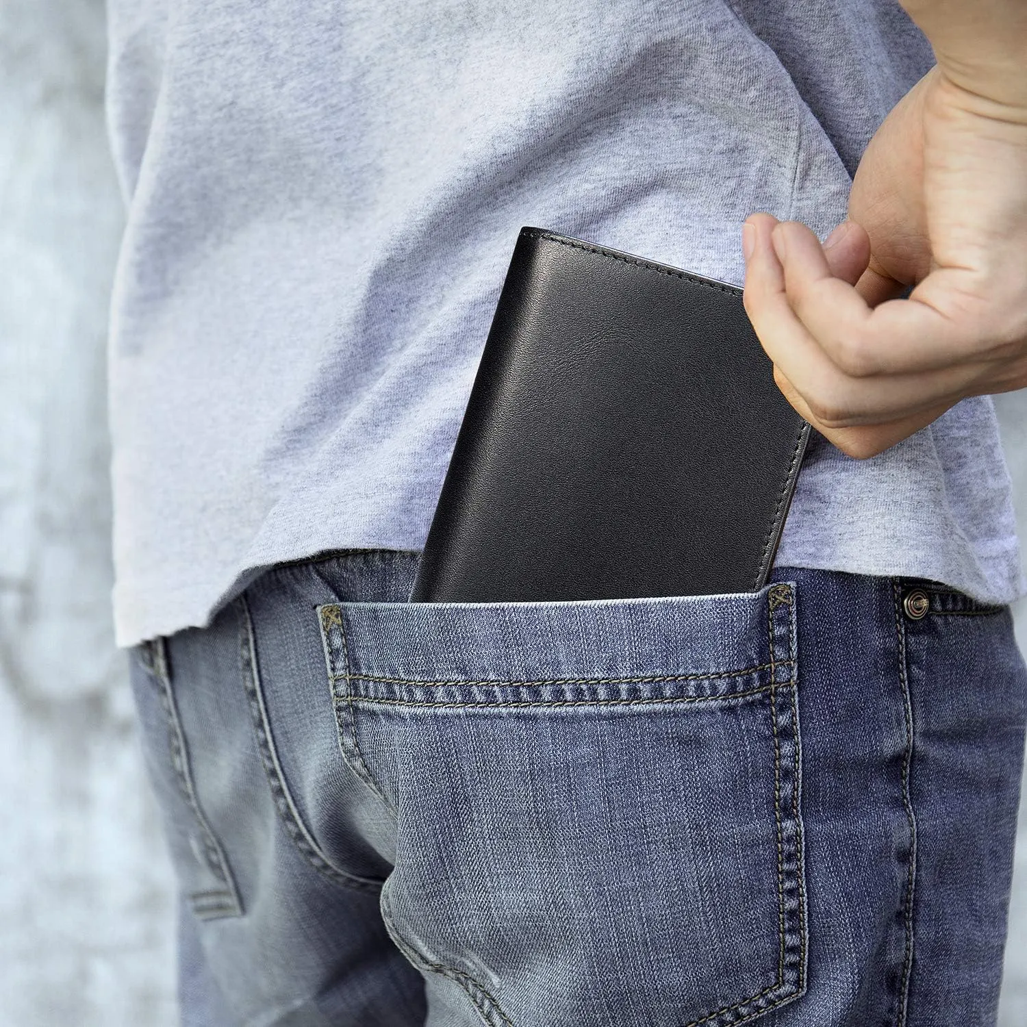 Mens Leather Bifold RFID Vertical Wallet Extra Large Capacity Card Holder with 16 Slots and ID Window
