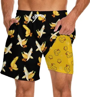 Mens Swim Trunks with Compression Liner 2 in 1 Quick-Dry Swim Shorts Men Board Shorts Swimwear for Swimming Beach
