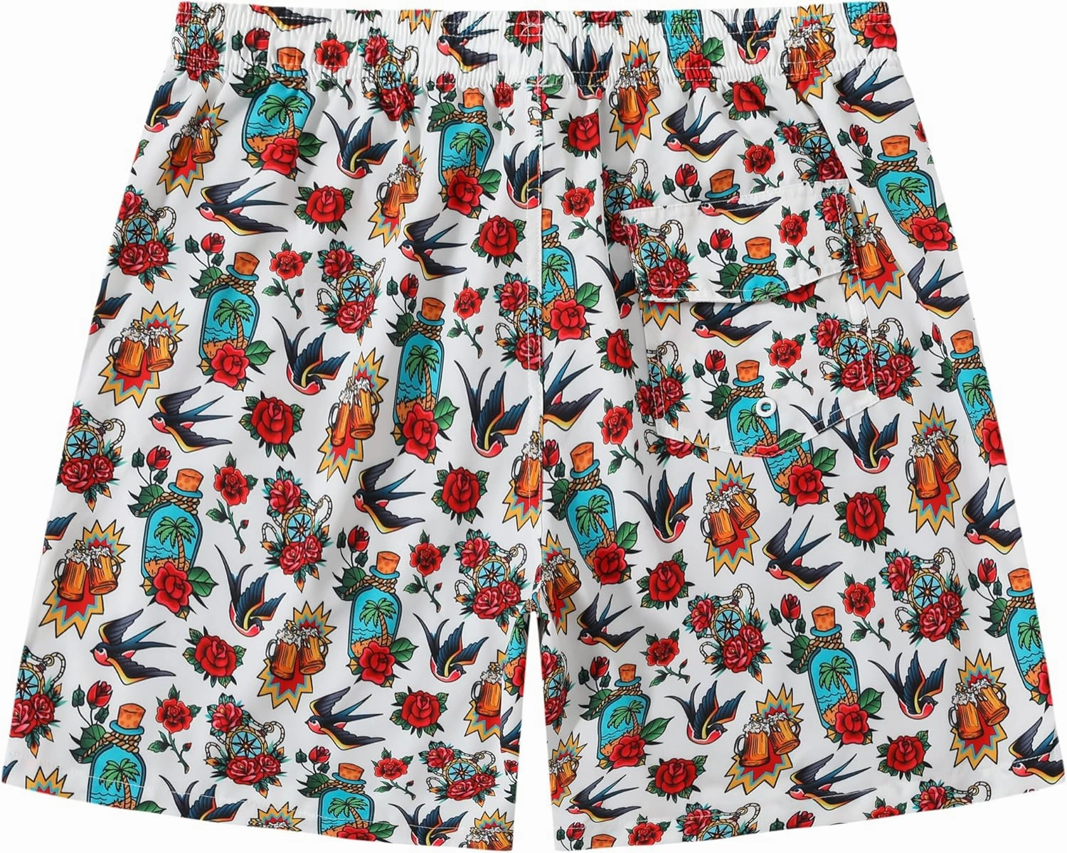 Mens Swim Trunks 7 Inch Inseam Board Shorts with Compression Liner Swimsuit Bathing Suit Quick Dry
