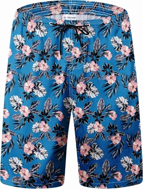 Mens Swim Trunks Quick Dry Board Shorts with Mesh Lining, Breathable Fit Print Beach Shorts Swimwear Bathing Suits