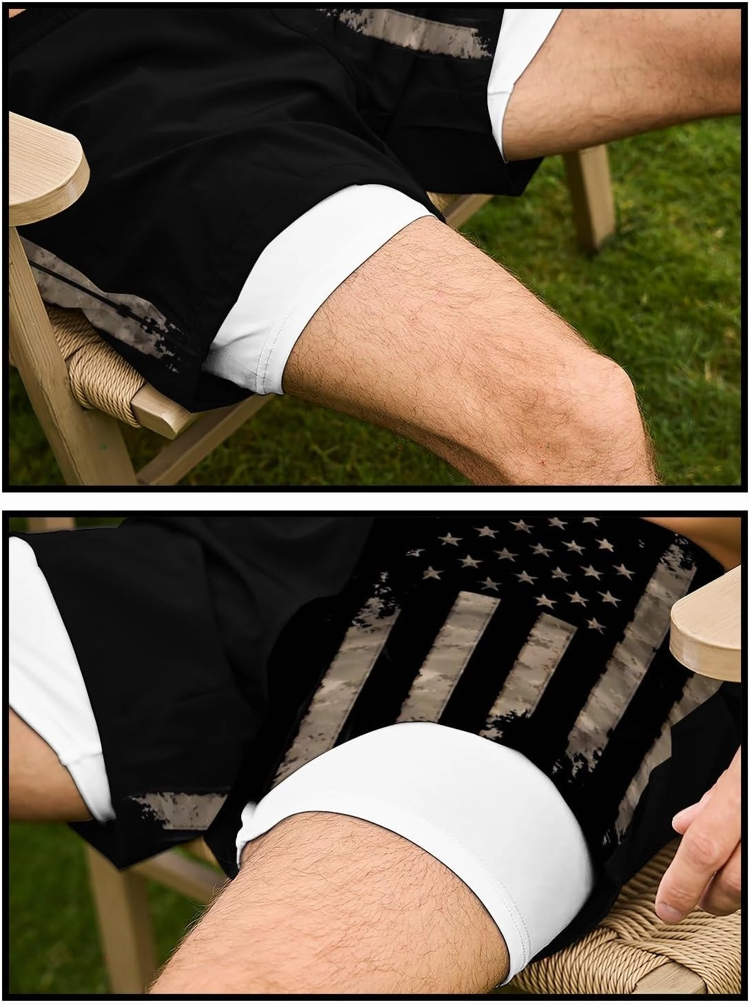 Mens Swim Trunks with Compression Liner 7 Inch Board Shorts Men Bathing Suit 2 in 1 Quick Dry Beach Swimsuits