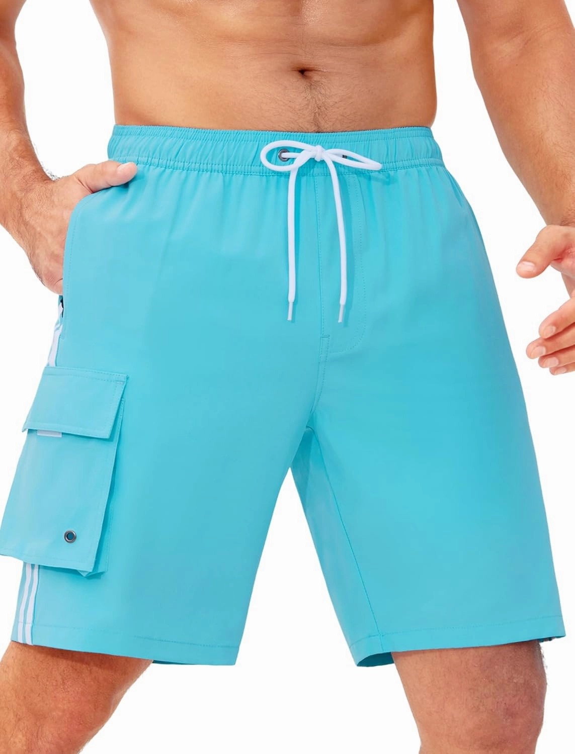 Mens Swim Trunks with Compression Liner 9 Inch Bathing Suits Quick Dry Board Shorts Summer Swimsuit with Cargo Pocket