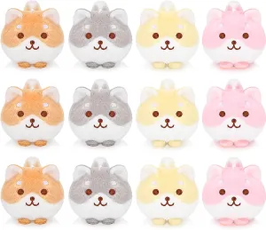 Meooeck 12 Pcs Mini Puppy Stuffed Animals Bulk 3.4 Inch Cute Plush Shiba Inu Dog Furry Toys Soft Stuffed Puppy Dog Keychain for Birthday Graduation Pet Party Classroom Prizes Goodie Bag Stuffers