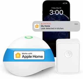 Meross Smart Water Leak Detector, WiFi Water Sensor Support Apple HomeKit, SmartThings, IP67 Waterproof with App Alerts, Audio Alarm, 100M Range for Home Basement Kitchen (Meross Hub Included)