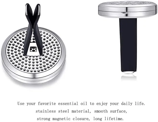Mesinya Assorted (30mm) Air Freshener Diffuser Stainless Steel Aromatherapy Felt Pads Essential Oil Car Vent Clip Diffuser Lockets for Aromatherapy Essential Oils (Music Notes W/Crystal)