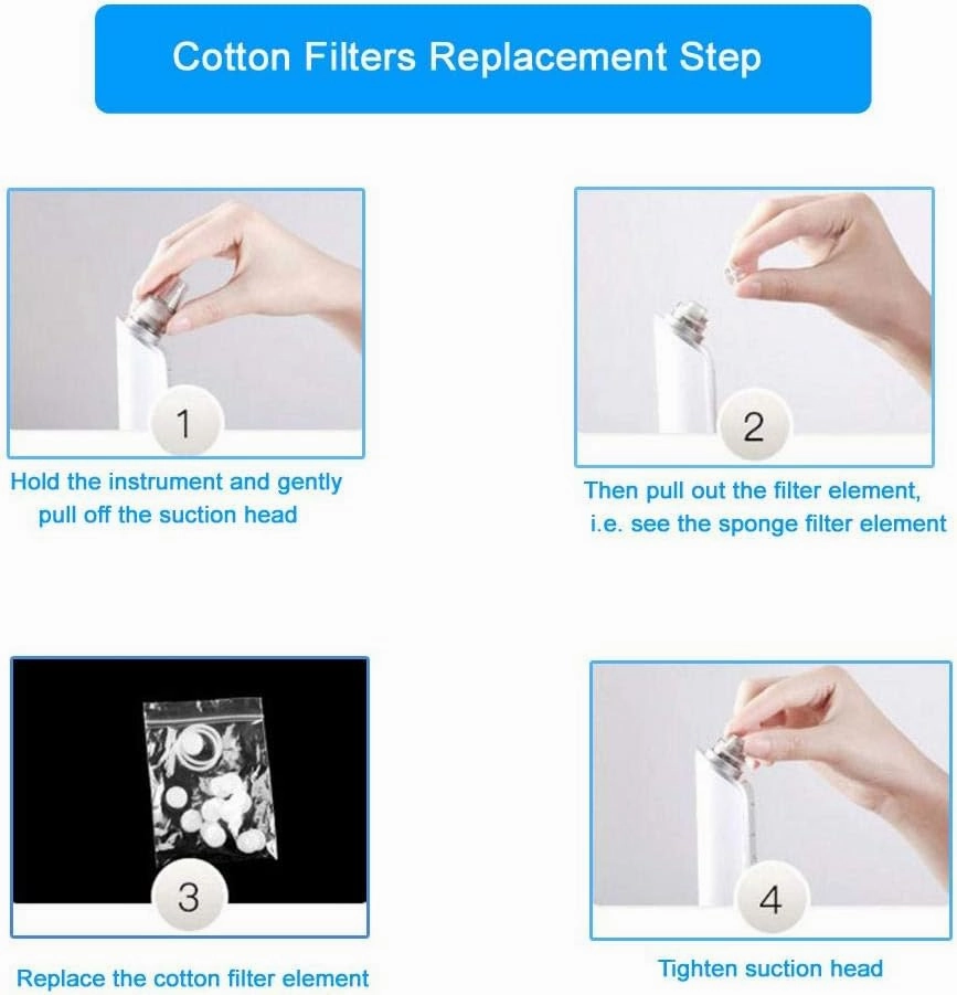 Microdermabrasion Cotton Filters Replacement, 500pcs Replacement Sponge Cotton Filter Round Filtering Pads Microdermabrasions Filters Pads Accesories for Blackhead Removal Beauty Machine(40mm)
