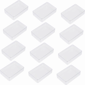 Milisten 12pcs Transparent Plastic Box Storage Boxes Trading Deck Holding Organizer Case Poker Clear