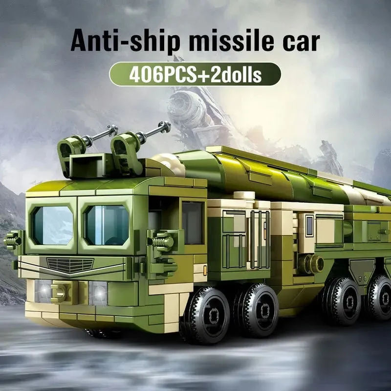 Military MOC WW2 Anti Ship Missile Vehicle Bricks Toys