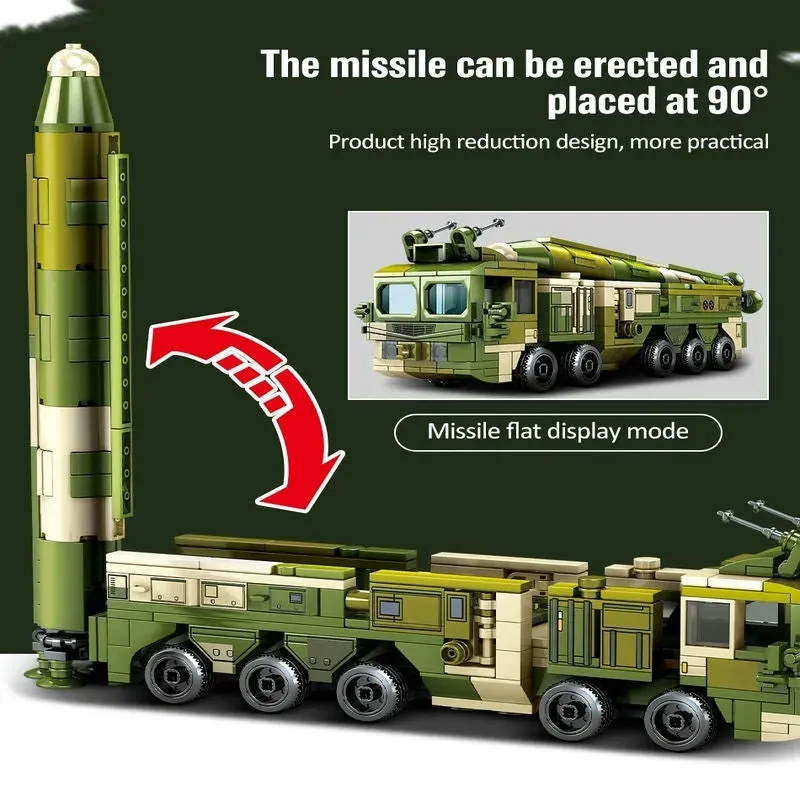 Military MOC WW2 Anti Ship Missile Vehicle Bricks Toys