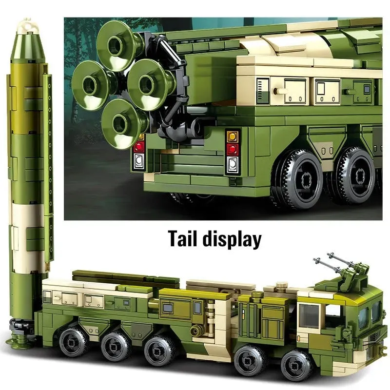 Military MOC WW2 Anti Ship Missile Vehicle Bricks Toys
