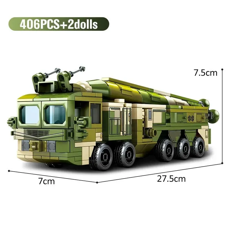 Military MOC WW2 Anti Ship Missile Vehicle Bricks Toys