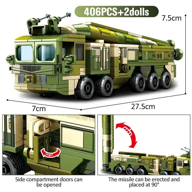 Military MOC WW2 Anti Ship Missile Vehicle Bricks Toys