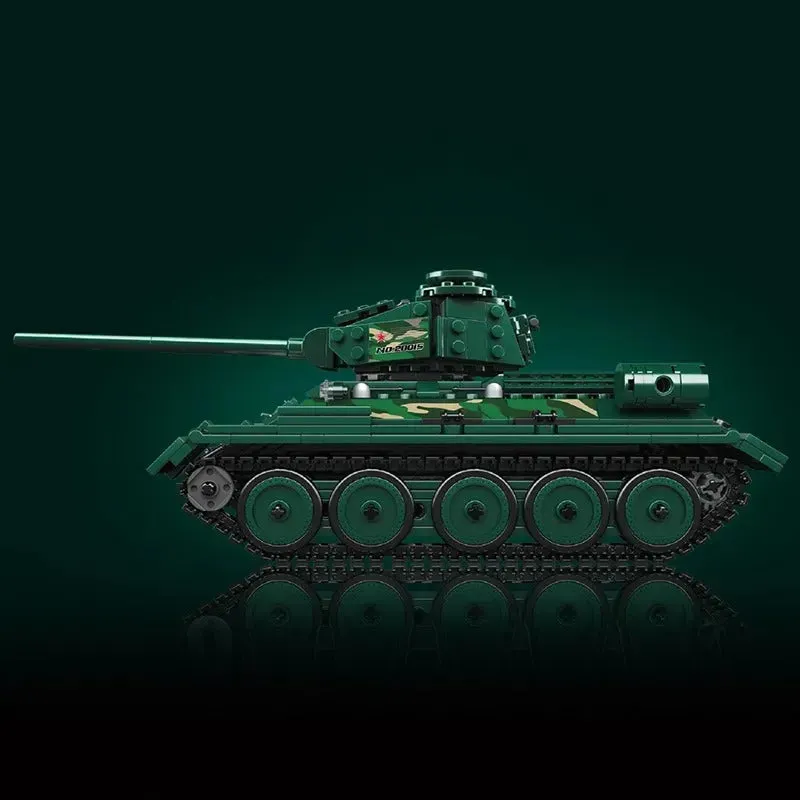 Military RC APP MOC Motorized T34 Medium Tank Bricks Toys