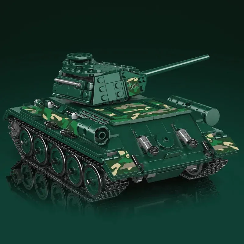 Military RC APP MOC Motorized T34 Medium Tank Bricks Toys