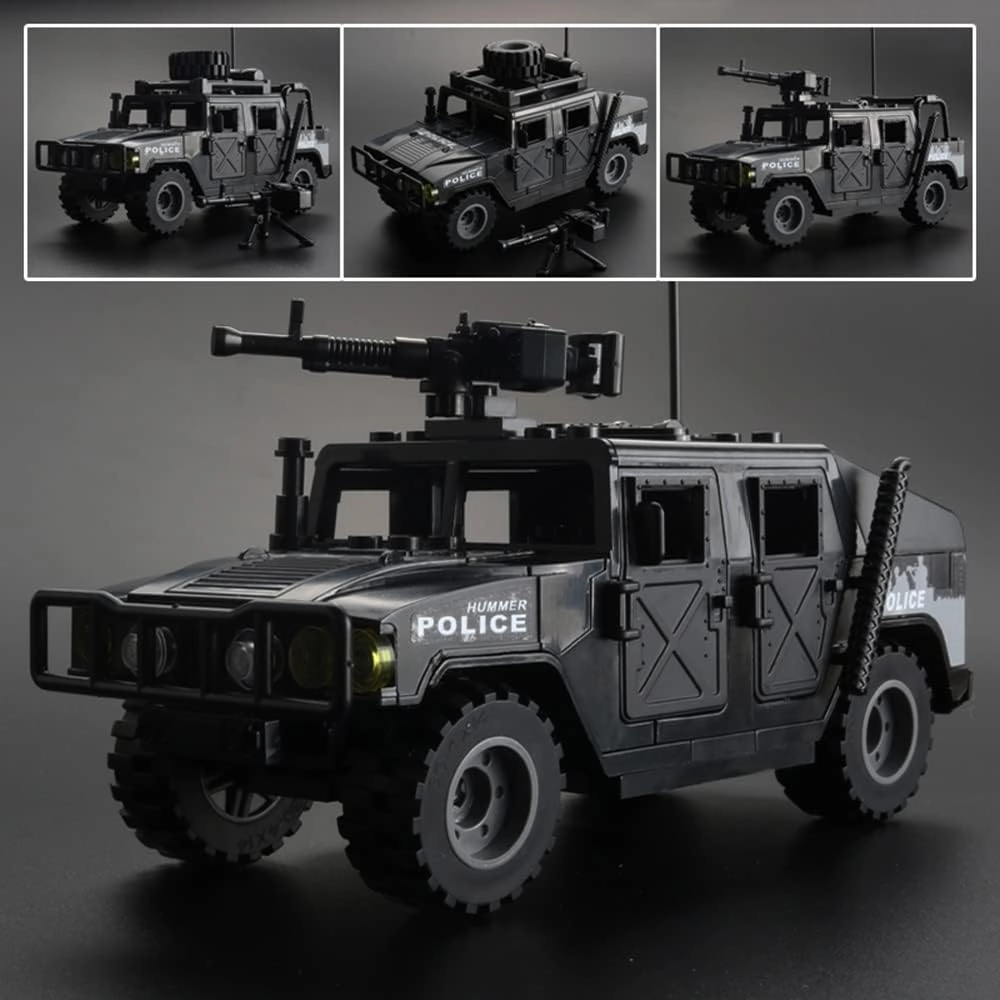 Military Vehicle Building Blocks Playsets - 4 in 1 Army Truck Kit, Car Toys for Kids, Vehicles for Boys