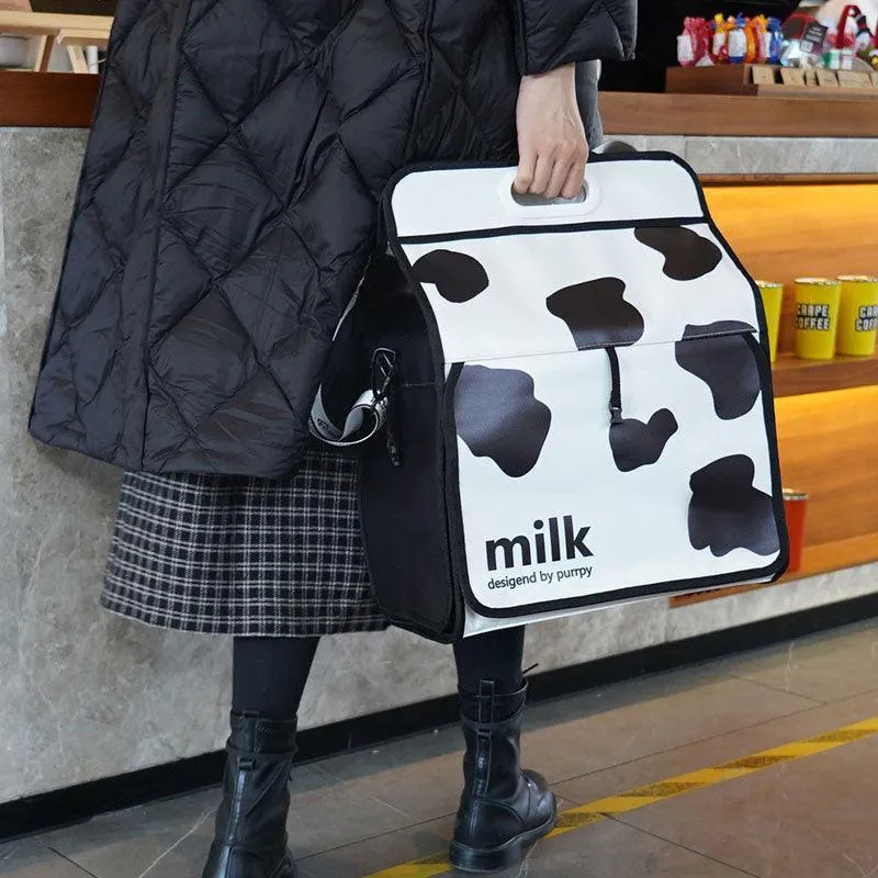 Milk Print Cat Carrier Backpack Travel Tote Bag
