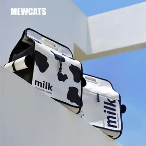 Milk Print Cat Carrier Backpack Travel Tote Bag