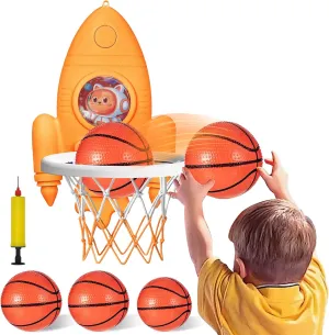 Mini Basketball Hoop with Balls and Pump for Kids Boys Girls Age 2 3 4 5 6,Toddlers Basketball Hoop for Indoor or Outdoor Play,Adjustable Height,Toys Gift for Childs