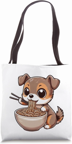 Miniature Pinscher Beautiful Eating Ramen Noodles Kawaii Dog Tote Bag
